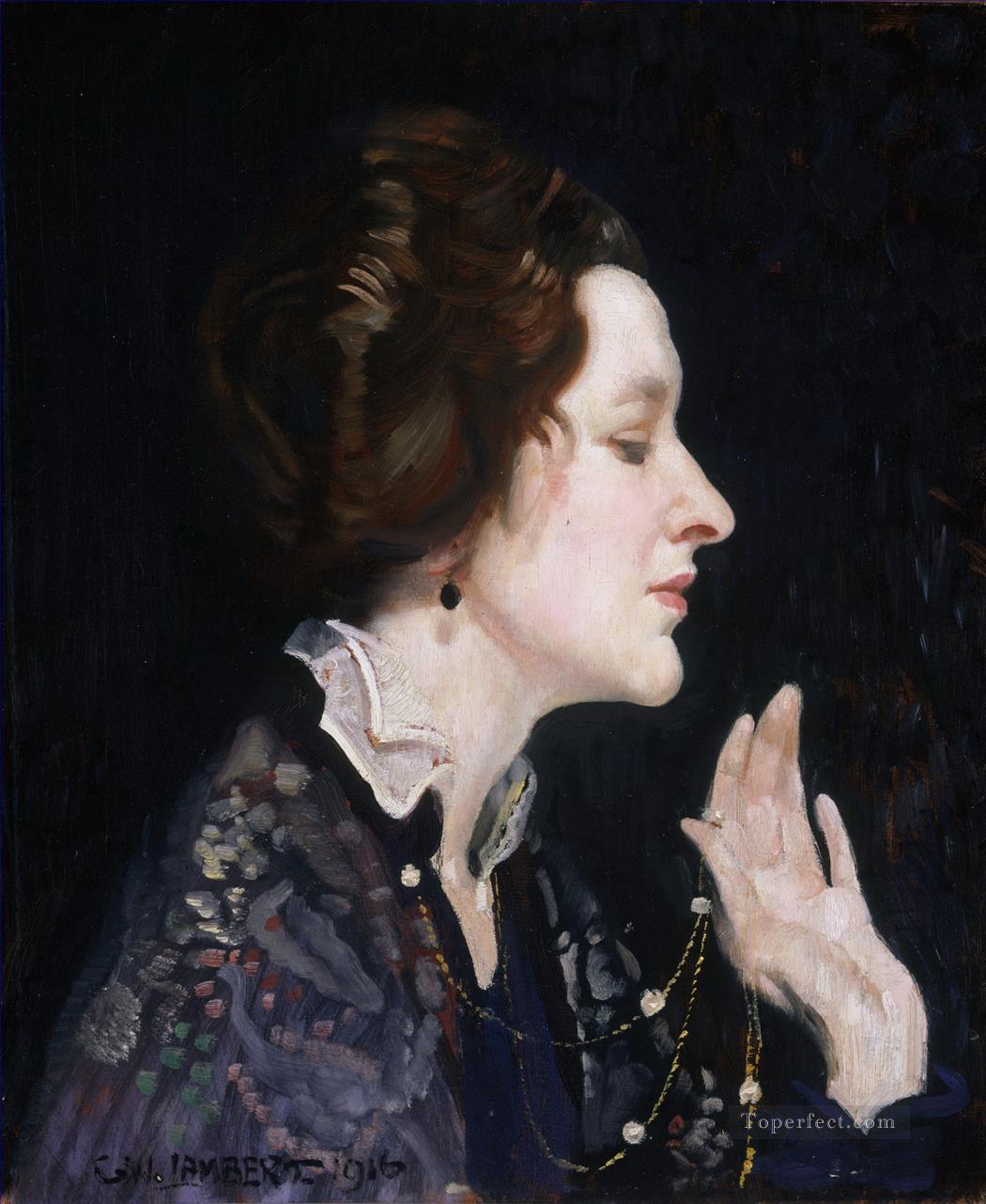 Portrait of a Lady Thea Proctor George Washington Lambert portraiture Oil Paintings